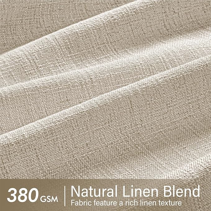 MIULEE Pinch Pleated Thick Linen Curtains 108 Inches Long 2 Panels for Living Room Bedroom, Linen Textured Drapes Pinch Pleat Back Tab Semi Sheer Privacy Neutral Ivory Cream Foor to Ceiling Curtains