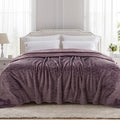 TOONOW Fleece Bed Blanket King Size 90x108 inches , Super Soft Fluffy Fuzzy Plush Blanket Geometric Pattern Cozy Microfiber Flannel Blankets for Couch, Bed, Sofa, Purple