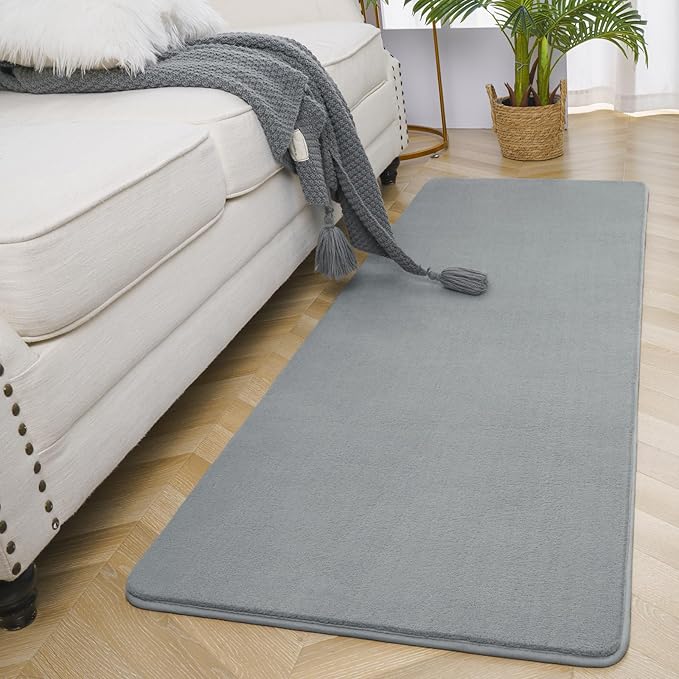 Amearea Modern Soft Hallway Runner Rug, 2x8 Feet Area Rug Runners for Hallways, Washable Runner Rugs, Non Slip Memory Foam Runner Rugs Carpet for Entrance Kitchen Kids Room Decor, Grey