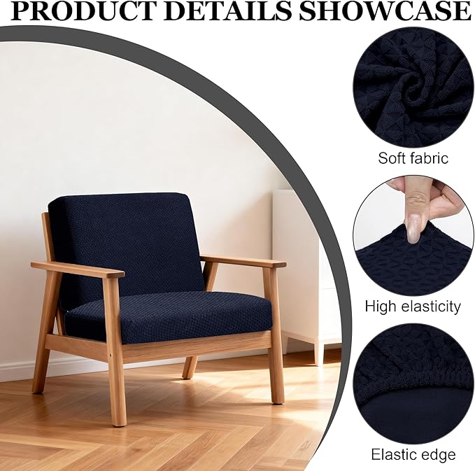 4Pcs Patio Stretch Cushion Covers,Outdoor Sofa Replacement Cover Slipcovers for Patio Furniture Cushion Covers, Washable Reusable Furniture Protector
