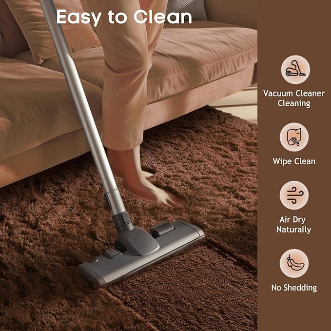 Ophanie Brown Rugs for Living Room Bedroom, 6x9 Fluffy Fuzzy Furry Carpet, Plush Soft Shaggy Bedside Indoor Floor Area Rug for Kids Girls Boys Baby Teen Dorm Nursery Home Decor Aesthetic