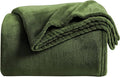 KMUSET Super Soft Throw Blanket Premium Silky Flannel Fleece Throw Size Green Microfiber Lightweight Blanket All Season Use