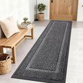 OLANLY Front Door Mat Indoor Outdoor Entrance, Waterproof All-Season, All-Weather Doormat, Sturdy Natural Rubber, Low Profile, Easy Clean Patio Porch Entryway Mat, 71x23, Black and White