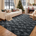 5x7 Ft Large Shag Rugs for Bedroom Living Room for Men Boys, Tie Dyed Ultra Soft Fluffy Furry Area Rug for Indoor Floor, Aesthetic Carpet for Home Decor (Black Grey)