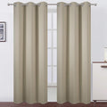 LEMOMO Blackout Curtains 42 x 95 inch/Beige Curtains Set of 2 Panels/Thermal Insulated Room Darkening Bedroom Curtains