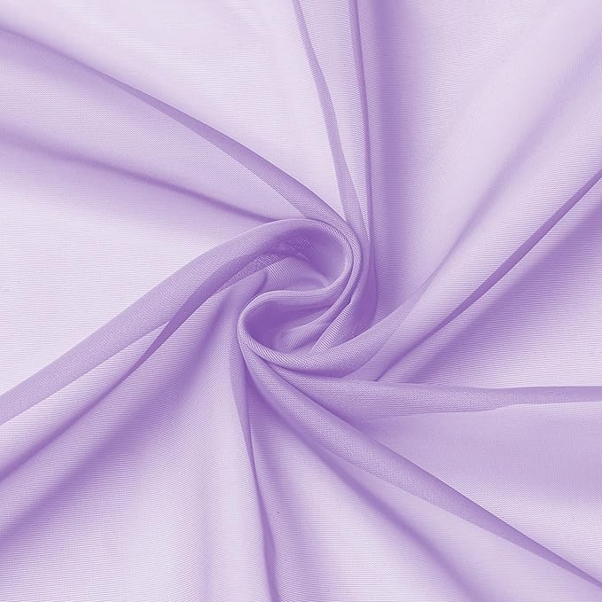 Aiyufeng Light Purple Sheer Curtain Panels Pair Sold 72 Inch Length, Light Filtering Window Curtain Drapes Treatment for Kitchen, Bedroom/Children Room, Voile Top Dual Rod Pocket, 2 Pack of 42 x 72"