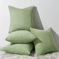 Topfinel 20x20 inch Decorative Sage Green Throw Pillow Covers, Cushion Cases Set of 4 Soft Velvet Modern Double-Sided Designs, Mix and Match for Home Decor, Pillow Inserts Not Included