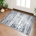 Lansny Modern Abstract Entryway Rug Indoor 2x3 Washable Rug Non-Slip Soft Small Area Rug Black Grey White Kitchen Mats Thin Print Faux Wool Floor Carpet Throw Rugs for Entrance Bedroom Home Decor