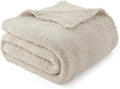 Bedsure Beige Knit Throw Blanket for Couch - Super Soft, Cozy, Fuzzy Knitted Blankets Dupes, Breathable Warm Fluffy Lightweight Throws for Chair, Sofa, Bed, Picnic, Gifts for Women, 50x60 Inches