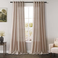 Oatmeal Linen Curtains 108 Inches Long 2 Panels Set for Living Room Back Tab Pocket Semi Sheer Modern Minimalist Extra Long Linen Curtain Light Filtering Ceiling Drapes for Large Window 40x108