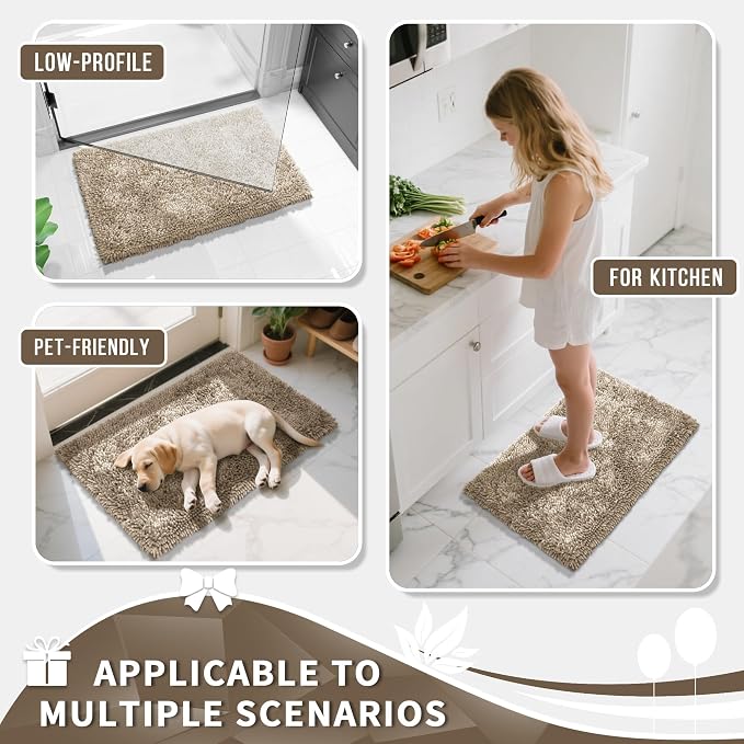 Yimobra Chenille Bathroom Rugs Non Slip, Extra Thick Soft Absorbent Bath Rug - Image 7