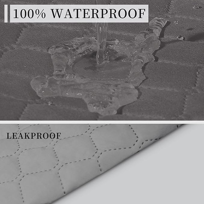 ISSUNTEX Double Protection 100% Waterproof Sofa Covers for Living Room, Couch Covers for 3 Cushion Couch Sofa, Reversible Furniture Protector Sofa Cover for Dogs, Pets, Kids (Sofa, Gray/Light Gray)