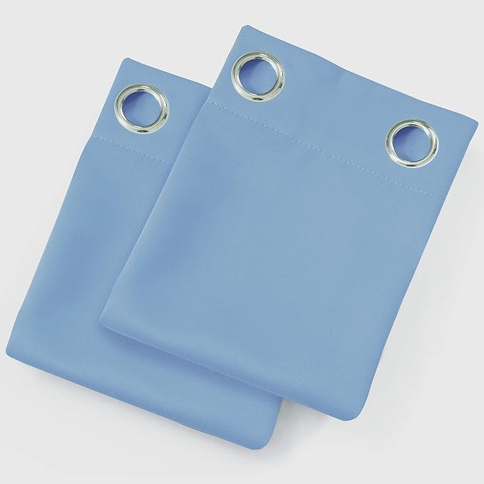 LEMOMO Sky Blue Thermal Blackout Curtains/52 x 84 Inch/Set of 2 Panels Room Darkening Curtains