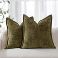 HPUK Fall Chenille Soft Throw Pillow Covers 18x18 Set of 2, Accent Cushion Covers for Living Room, Bedroom, Decorative Solid Color Pillow Covers for Couch, Sofa, Chair, Dusty Green