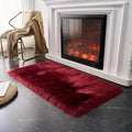 EasyJoy Ultra Soft Fluffy Shaggy Area Rug Faux Fur Rug Chair Cover Seat Pad Fuzzy Area Rug for Bedroom Floor Sofa Living Room (2 x 4 ft Rectangle, Burgundy)