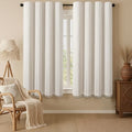 Boho 80% Blackout Curtains with Gray Liner 63 Inches Long 2 Panels Set, Beige Linen Blend Drapes with Tassels and Cotton Embroidered for Living Room Bedroom