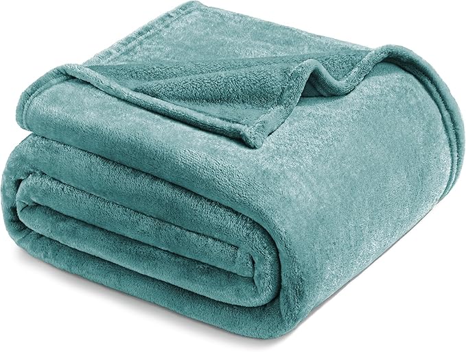 Exclusivo Mezcla Fleece Throw XL Blanket for Couch, Sofa, Super Soft and Warm Celadon Blankets, All Season, Cozy, Plush, Lightweight, 50x70 Inches