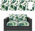 hyha 4Pcs Patio Cushion Covers, Stretch Outdoor Couch Cushion Covers, Washable Outdoor Chair/Sofa Slipcovers for Patio Furniture Cushions Protector with Elastic Bottom(Monstera Deliciosa,Cover Only)