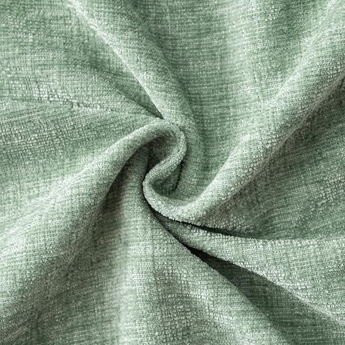 MIULEE Pack of 2 Couch Throw Pillow Covers 18x18 Inch Soft Greyish Green Chenille Pillow Covers for Sofa Living Room Solid Dyed Pillow Cases