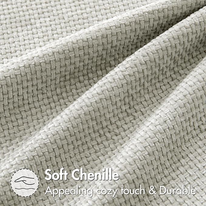 MIULEE Pack of 2 Couch Throw Pillow Covers 18x18 Inch Grey-White Modern Boho Accent Decorative Pillow Covers Soft Chenille Farmhouse Cushion Covers for Home Decor Bed Sofa Living Room