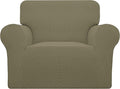 Easy-Going Stretch Oversized Chair Sofa Slipcover 1-Piece Couch Sofa Cover Furniture Protector Soft with Elastic Bottom for Kids Spandex Jacquard Fabric Small Checks Khaki
