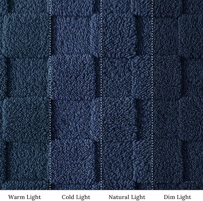 Exclusivo Mezcla Fleece Throw Blanket for Couch,Super Soft and Warm Lightweight Checkered Pattern Blankets for All Seasons, 50x60 Inches, Navy Blue