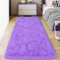 Ultra Soft Runner Rugs for Bedroom Hallways with Upgraded Non-Slip Rubber Backing & Thick Memory Sponge, 2x8 Feet Fluffy Shag Throw Area Rug for Bedside Dorm Light Purple