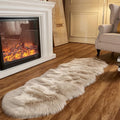 Arbosofe Ultra Soft Faux Fur Rug, Area Rugs, Beige Fluffy Shaggy Fur Rug for Bedroom & Living Room, Kids Room Decor, 2 x 6 Feet Sheepskin