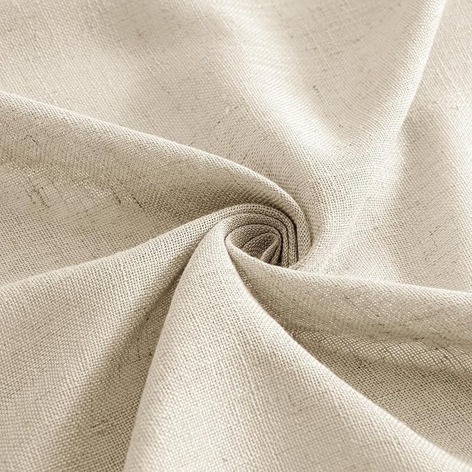 MIULEE Linen Curtains 72 Inch Length 2 Panels for Bedroom Living Room, Soft Thick Linen Textured Back Tab Window Drapes Semi Sheer Light Filtering Rod Pocket Modern Farmhouse Decor