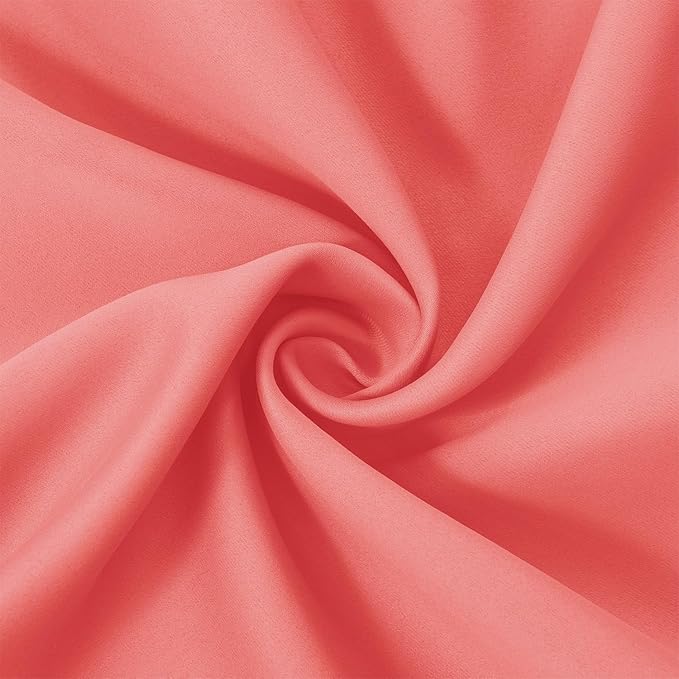 LEMOMO Coral Blackout Curtains 66 x 63 Inch Length/Set of 2 Curtain Panels/Thermal Insulated Room Darkening Blackout Curtains for Bedroom