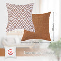 Decorative Throw Pillow Covers Set – Golden Brown, 20"x20" Inches
