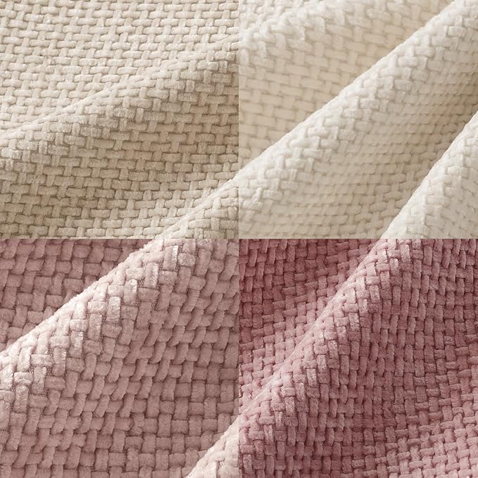 MIULEE Pack of 4 Valentines Couch Throw Pillow Covers 18x18 Inch Neutral Pink Cute Decorative Chenille Pillows Farmhouse Boho Accent Cushion Covers for Coquette Room Spring Decor Sofa Bed Living Room