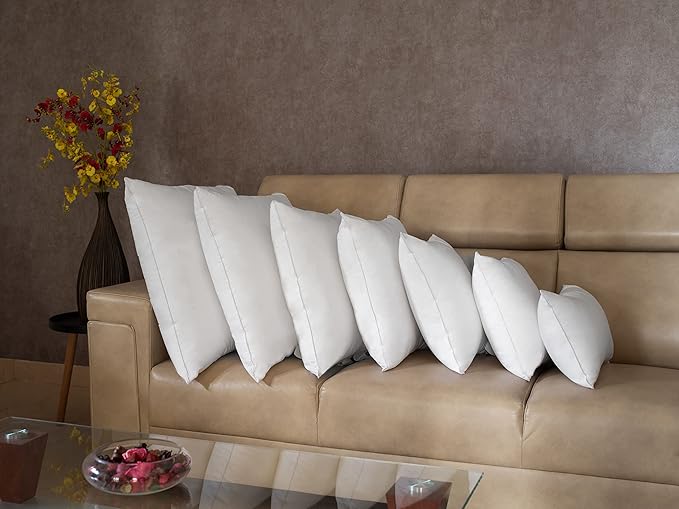 LANE LINEN 26x26 White Throw Pillow Inserts – Pack of 2 White, Fluffy Decorative Insert for Throw Pillow Covers, Perfect for Couch, Bed, Outdoor Use, and Elegant Sofa or Living Room Decor