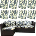 8Pcs Outdoor Cushion Covers, Patio Cushion Covers,Stretch Elastic Slipcovers, Replacement Washable & Reusable Furniture Protector for Patio Couch (Black Fantasy-Pattern,Cover Only)