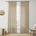 Nanspring Taupe Burlywood Linen Curtains 84 Inch Length for Living Room Rustic Farmhouse Light Filtering Semi Sheer Curtain Back Tab Privacy Burlap Drapes for Bedroom Office 52x84, 2 Panels