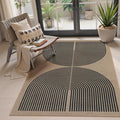 Lahome Enfys Modern Rainbow Easy Jute Office Rug, Outdoor Patio Rug 4x6 for Living Room Washable Carpet for Bedroom, Farmhouse Contemporary Non Slip Non Shedding Black Carpet for Backyard
