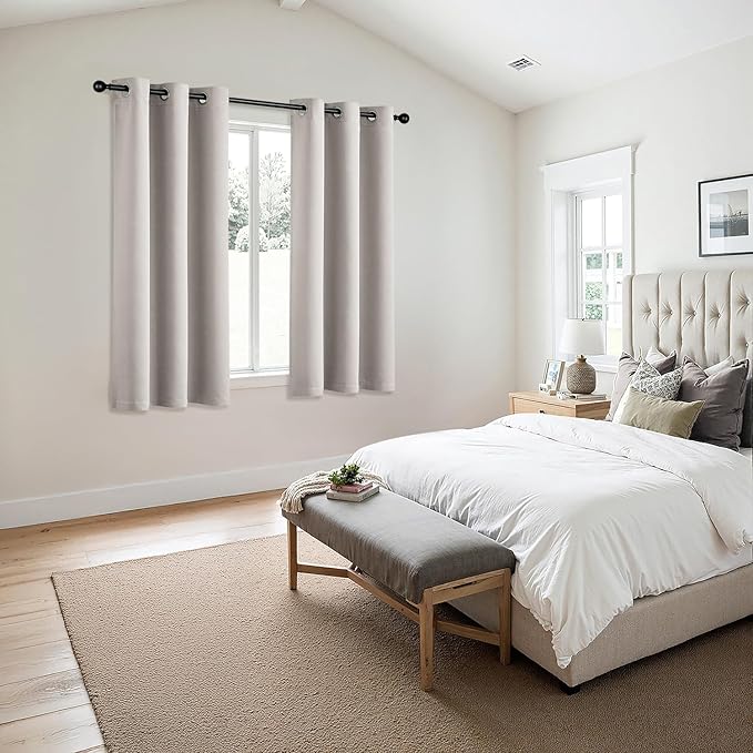 MIULEE Cobblestone Blackout Curtains - Bedroom Window Treatment Curtains Thermal Insulated Room Darkening Drapes for Living Room Kitchen Grommet Light Blocking Drapery, 40 x 54 Inches Long, 2 Panels