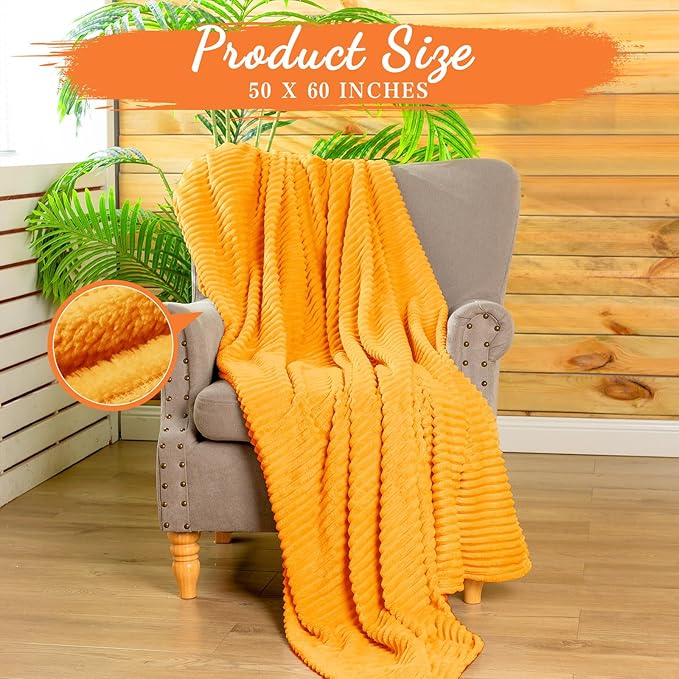 Buryeah 12 Pcs Flannel Throw Blanket Bulk 50 x 60 in Sleepover Blanket Outdoor Wedding Throw Lightweight, Oeko-tex Standard 100 Certified for Sofa Homeless Gifts (Mustard Yellow)