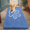 Smiry Dog Door Mat for Muddy Paws, Absorbent Dirt Trapper Non Slip Quick Dry Washable Chenille Mat for Mud Dogs, Entry Rug for Indoor and Outdoor (48x30 Inches, Cornflower Blue)