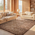 Ophanie Brown and White Diamond Striped Rugs for Living Room 6x9, Fluffy Shag Large Fuzzy Plush Soft Carpets, Shaggy Rugs for Bedroom, Carpet for Kids Boys Girls Dorm Nursery Home Decor Aesthetic
