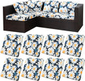 8Pcs Stretch Patio Cushion Covers,Outdoor Couch Covers Replacement,Outdoor Couch & Sofa Slipcovers,for Patio Furniture Cushion Covers,Washable Reusable urniture Protector(Chrysanthemum,8PCS)