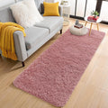 OLANLY 2x5 Machine Washable Runner Rugs for Hallway, Soft Fluffy Shaggy Bedside Rugs for Bedroom, Living Room, Indoor Floor Carpet for Kids Girls Boys, Nursery Rooms, Home Decor Aesthetic, Pale Pink