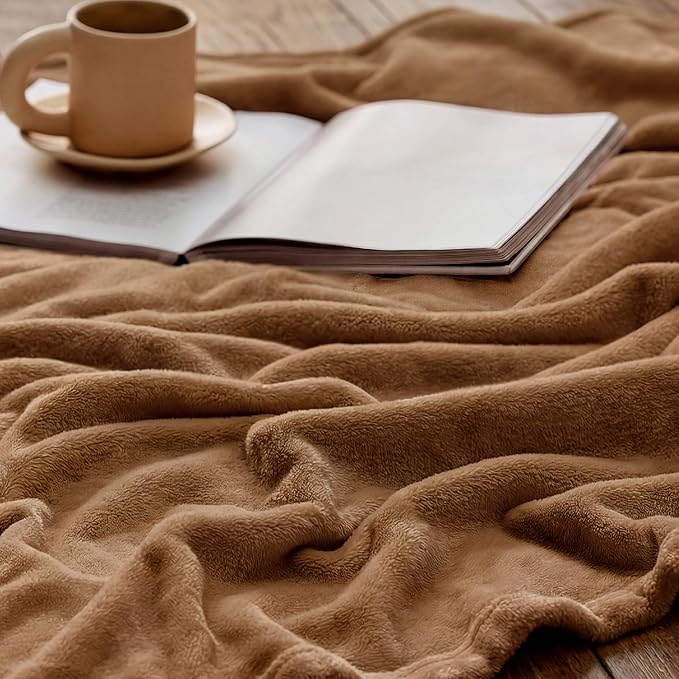 Bedsure GentleSoft Orange Throw Blanket for Couch - 300GSM Soft Cozy Fleece Blankets for Home Decor Gifts, 50x60 Inches