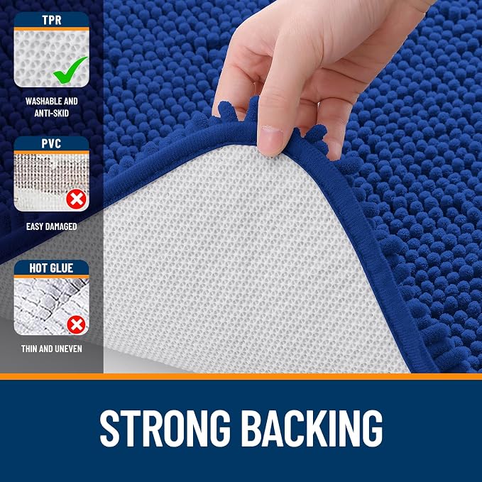 OLANLY Bathroom Rugs 70x24, Extra Soft Absorbent Chenille Bath Rugs, Rubber - Image 6