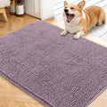 OLANLY Dog Door Mat for Muddy Paws 40x32, Absorbs Moisture and Dirt, Absorbent Non-Slip Washable Doormat, Quick Dry Chenille Mud Mat for Dogs, Entry Indoor Entryway Carpet for Inside Floor, Deep Plum