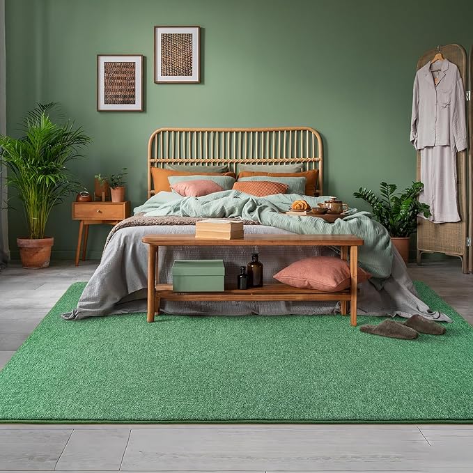 AROGAN Washable 2x8 Runner Rug for Hallway, Long Runner Rugs wtih Soft Memory Foam for Bedroom, Non Slip Backing Carpet Runners for Hallways, Kitchen, Bathroom, Entryway Home Decor, Matte Green