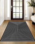 Latte&Fog 3x5 Entryway Rug Indoor, Modern Abstract Washable Area Rug, Boho Non Slip Low Pile Throw Carpet for Indoor Bedroom Bedside, Kitchen, Entry and Living Room