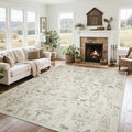Washable Rugs 8x10 Area Rugs for Living Room,Bedroom,Dining Room- Large Ultra Soft Faux Wool Retro Carpet,Non Slip&Non-Shedding Low Pile Vintage Print Rug for Home Office Dorm Playroom-Brown