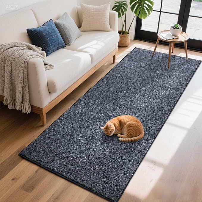 FinRèc 2x6 Washable Runner Rugs for Kitchen Hallway Bedroom, Low Pile Thin Rug Solid Color, Non-Slip Carpet Indoor for Home Decor (Navy Blue)