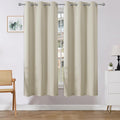 Joydeco Blackout Curtains 72 Inches Long 2 Panels Set, Thermal Insulated Long Curtains& Drapes 2 Burg, Room Darkening Drapes for Bedroom Living Room (Light Beige, W37 x L72 Inch)